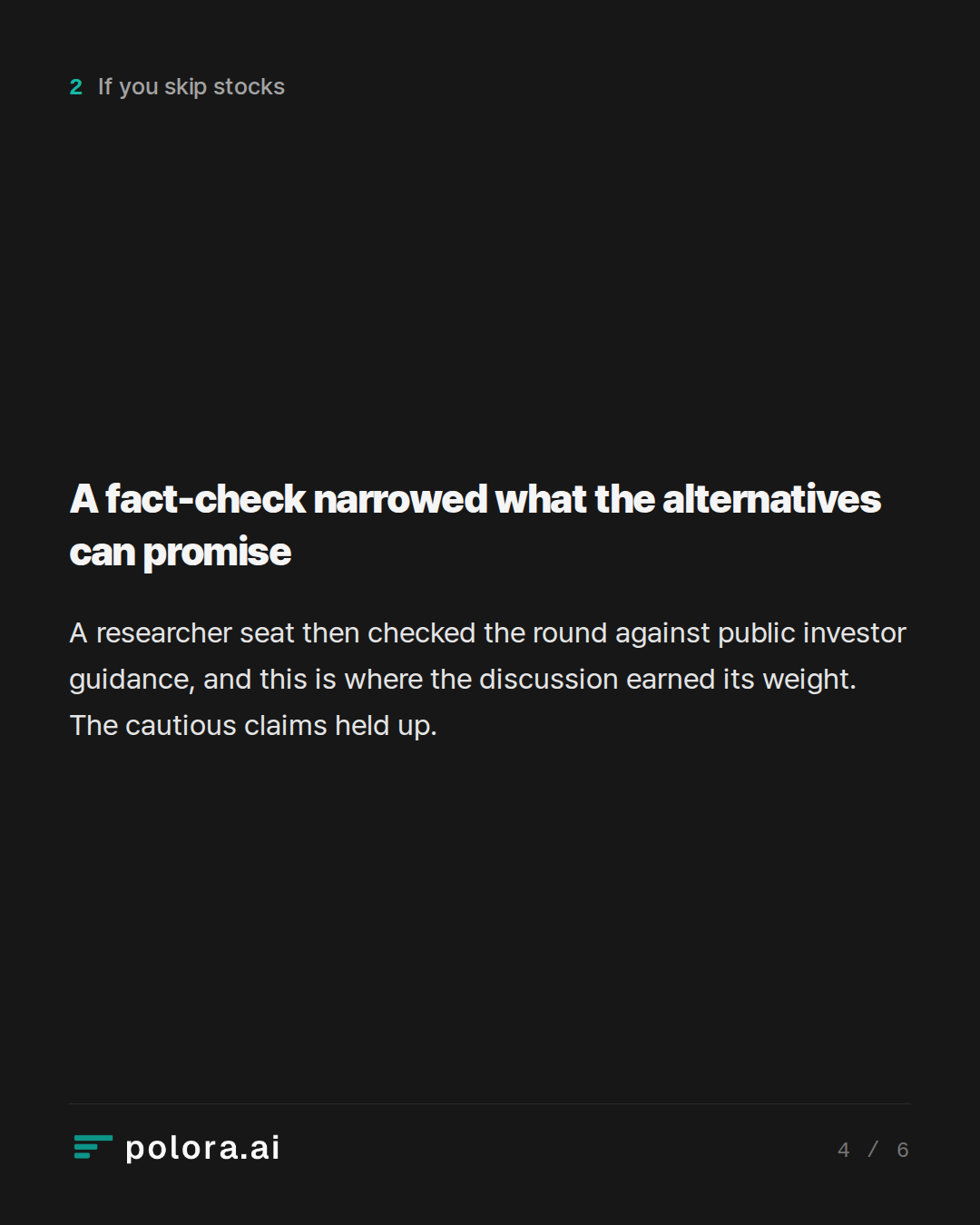A fact-check narrowed what the alternatives can promise