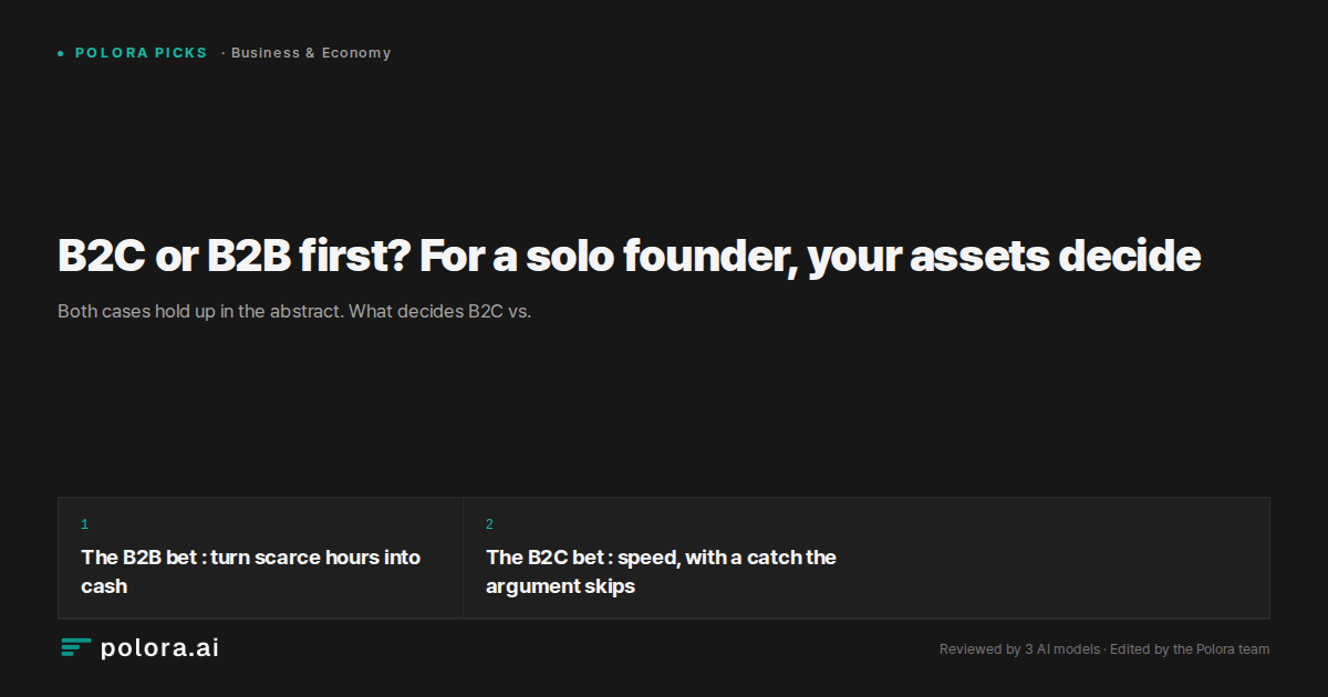 B2C or B2B first? For a solo founder, your assets decide