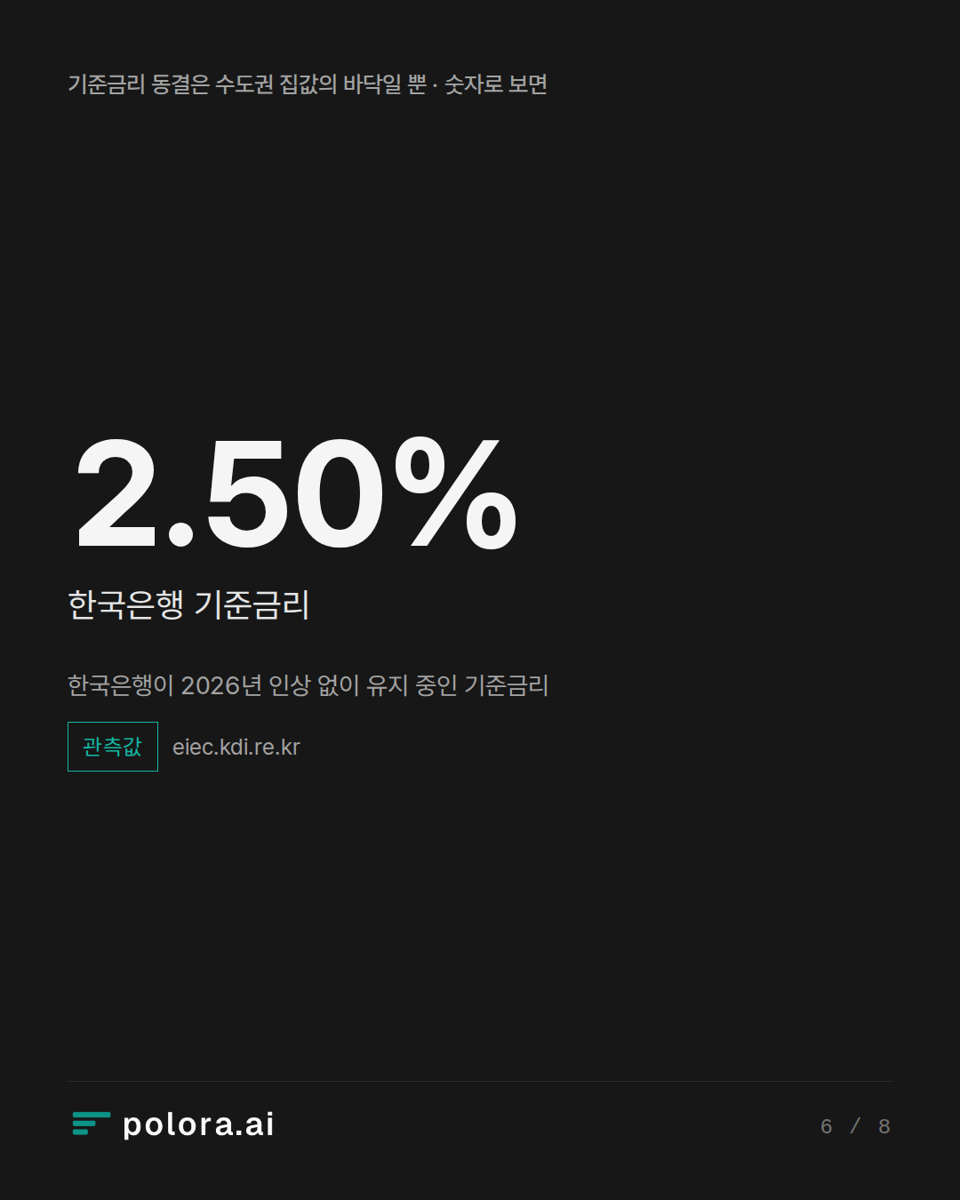 한국은행이 2026년 인상 없이 유지 중인 기준금리