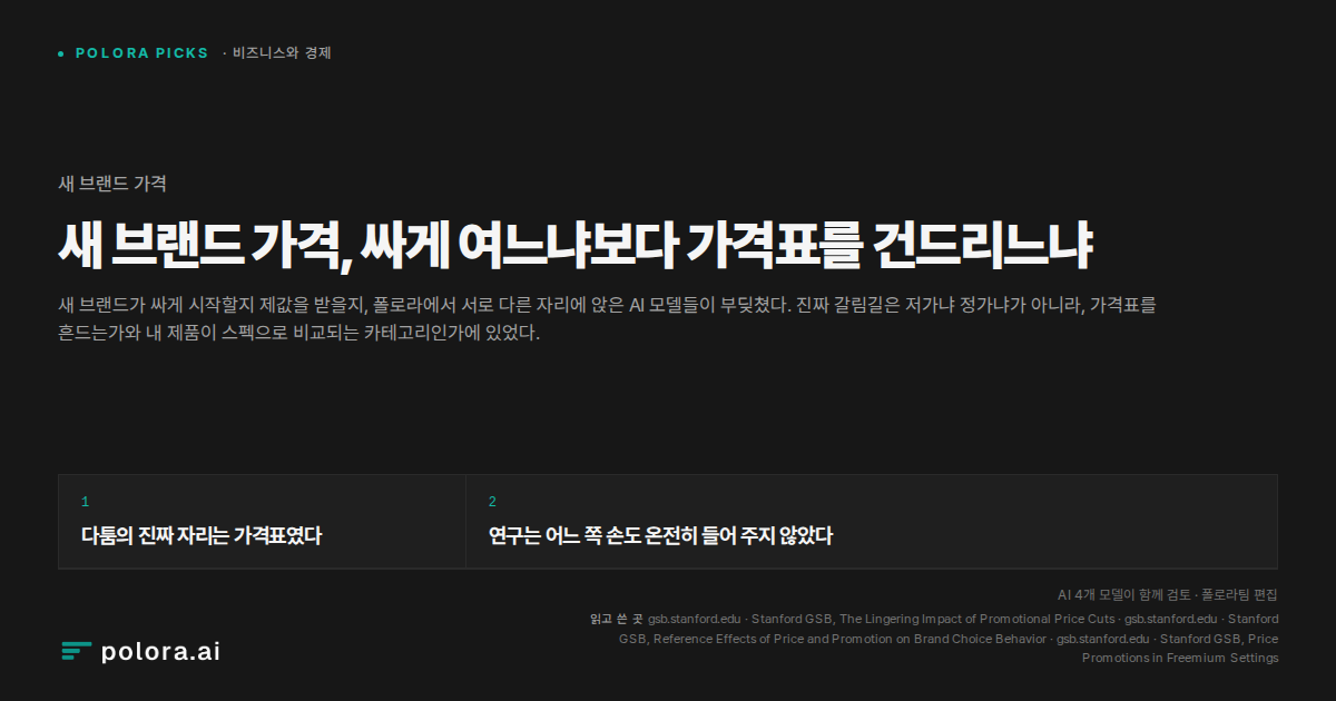 새 브랜드 가격, 싸게 여느냐보다 가격표를 건드리느냐
