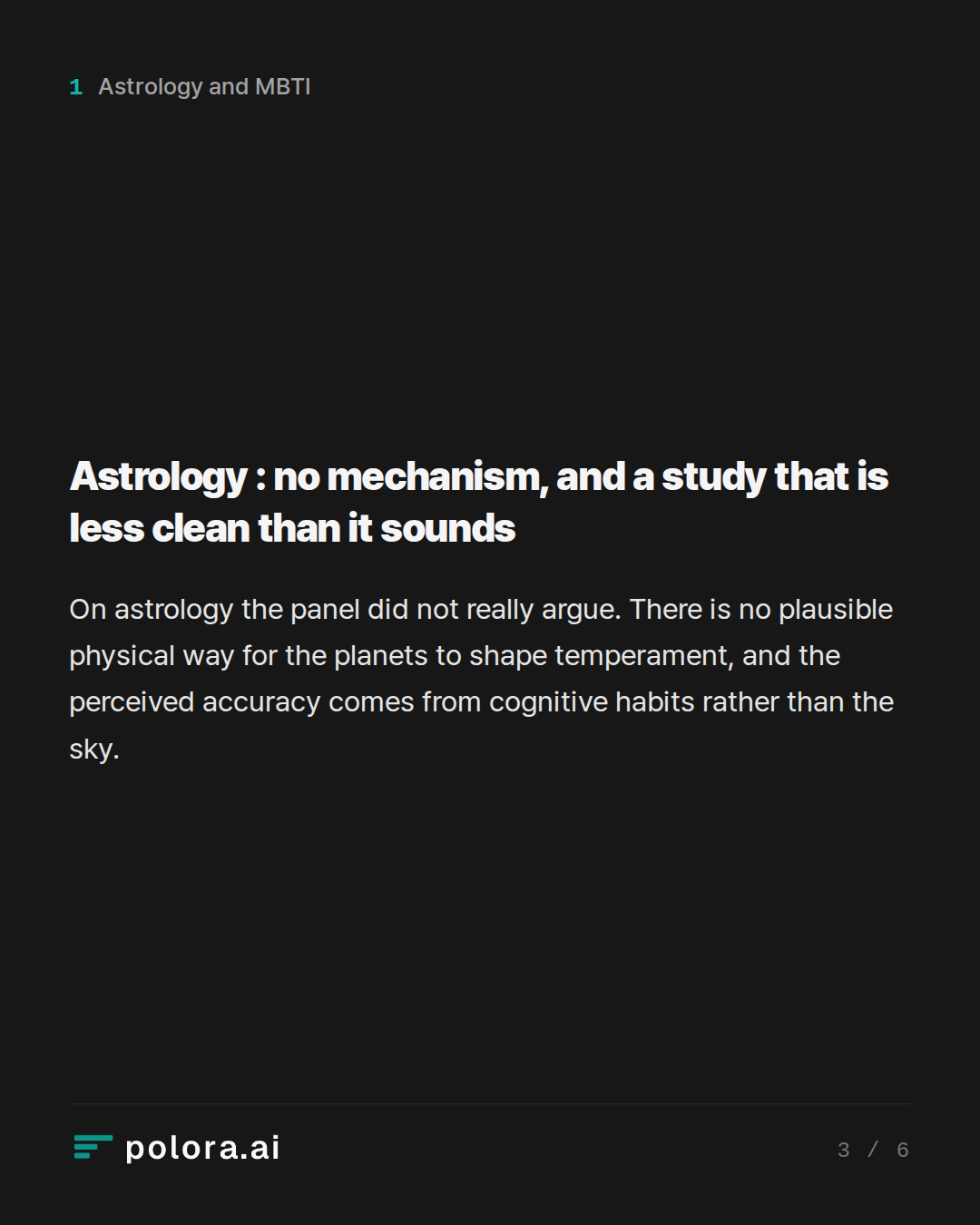 Astrology : no mechanism, and a study that is less clean than it sounds