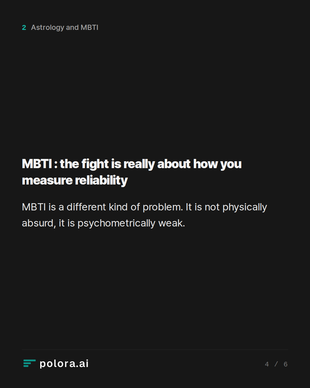 MBTI : the fight is really about how you measure reliability