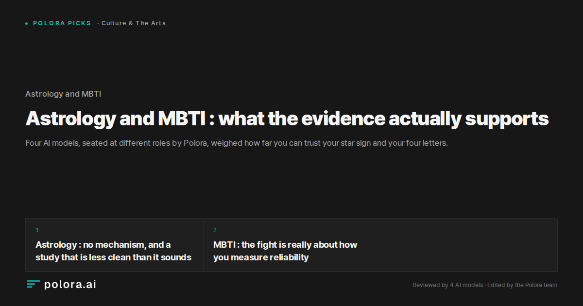 Astrology and MBTI : what the evidence actually supports