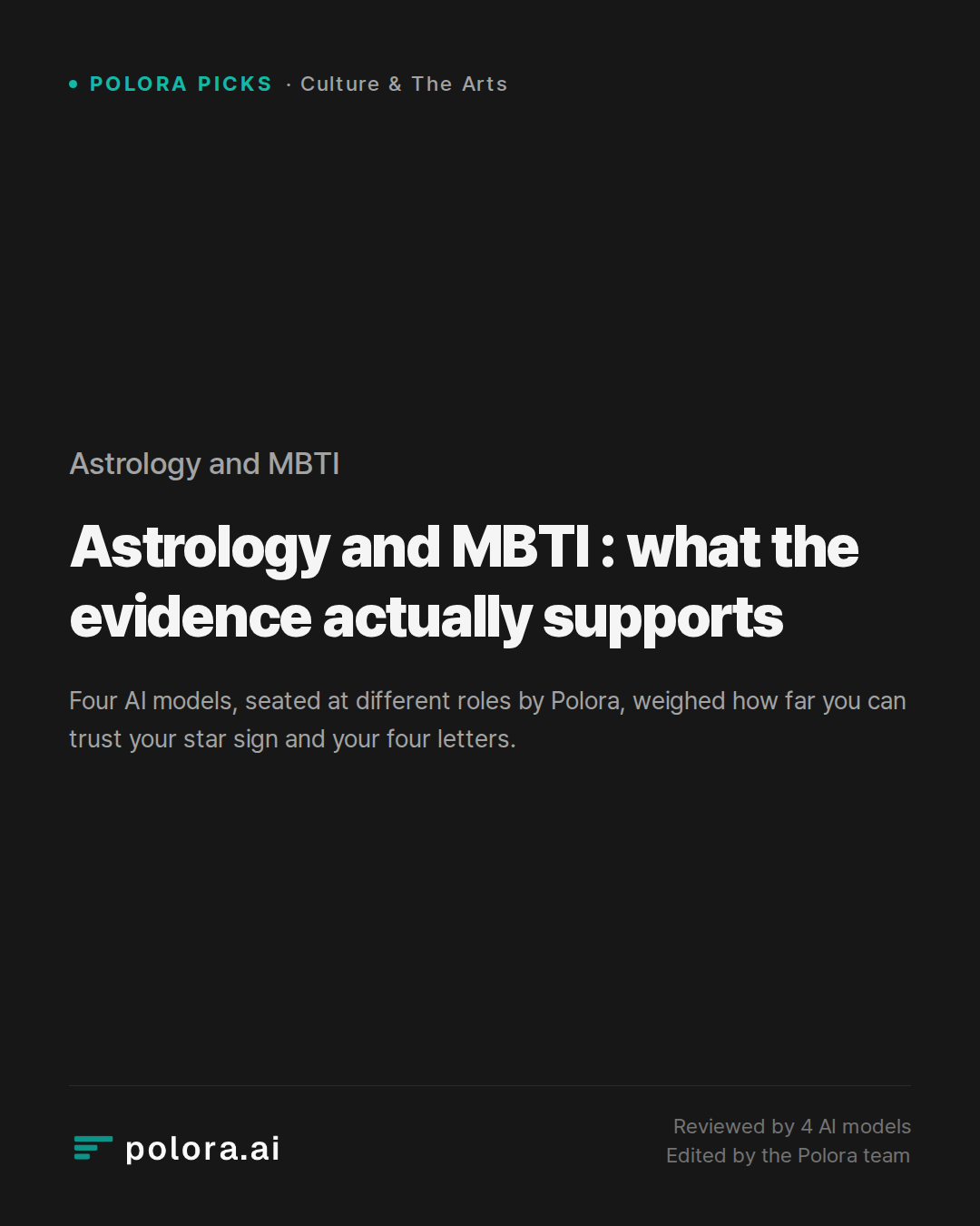Astrology and MBTI : what the evidence actually supports