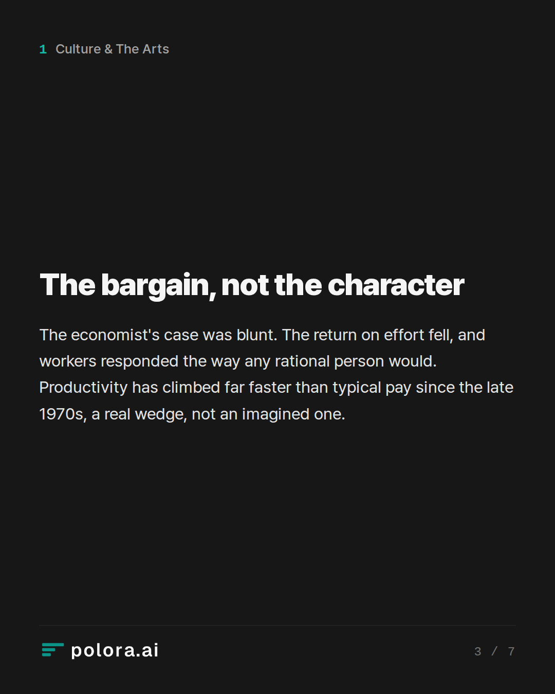 The bargain, not the character