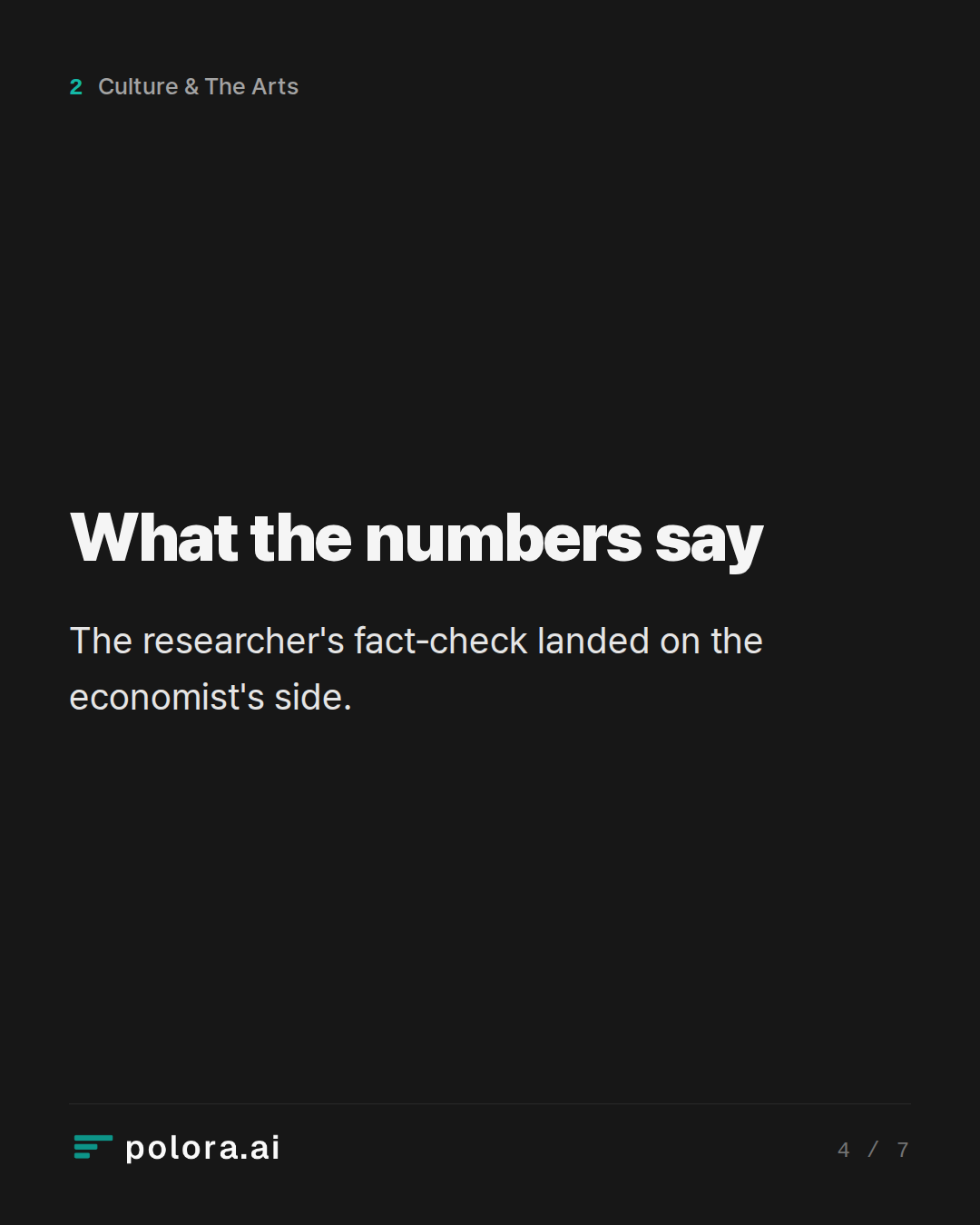 What the numbers say