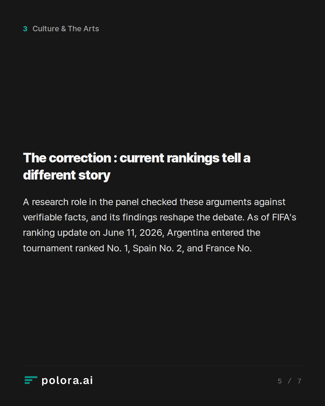 The correction : current rankings tell a different story