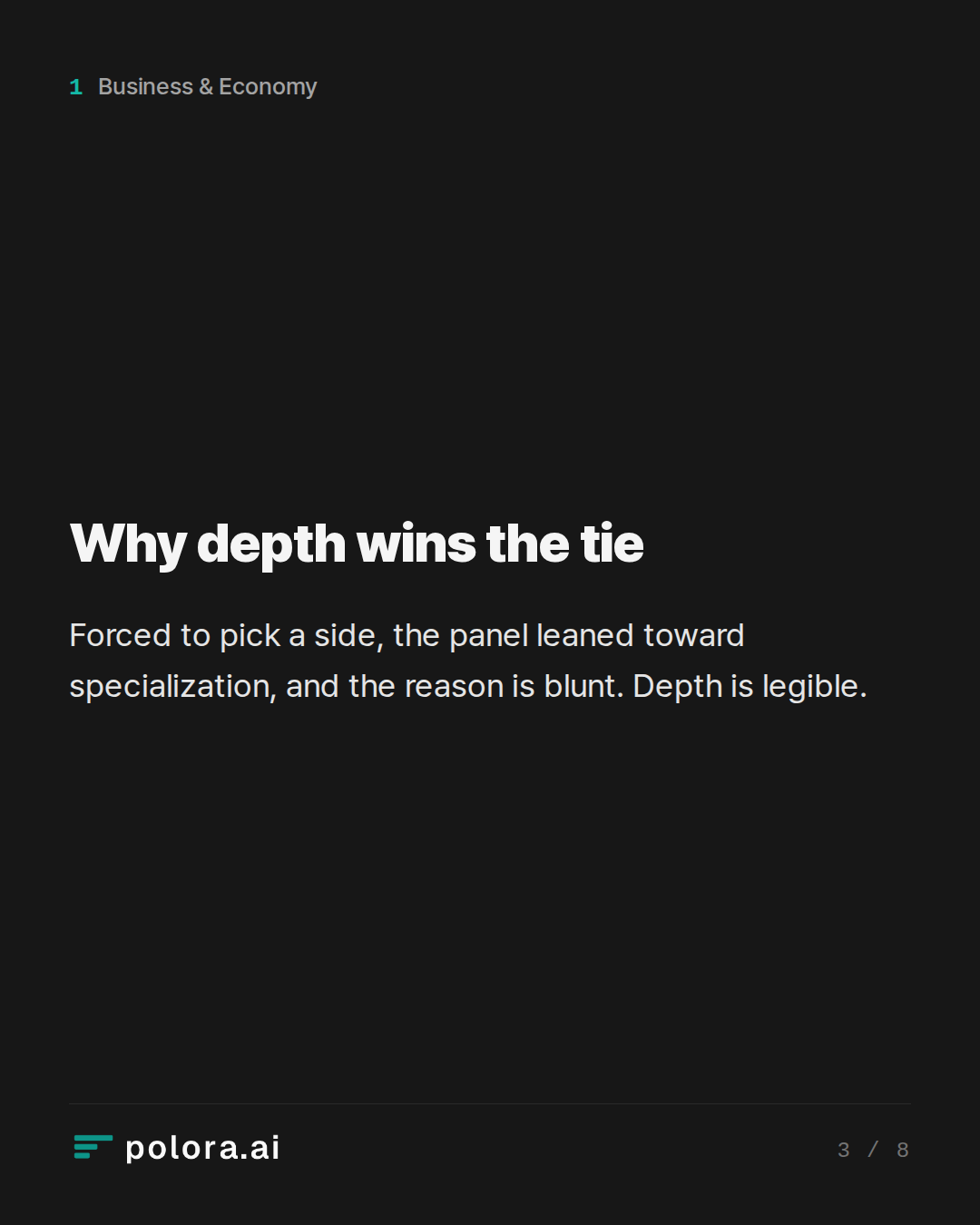 Why depth wins the tie