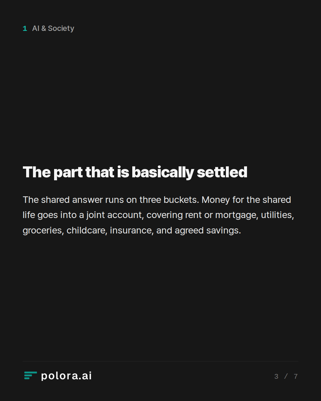 The part that is basically settled