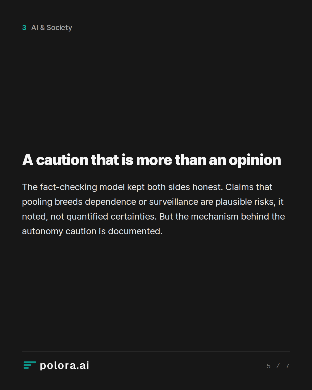 A caution that is more than an opinion