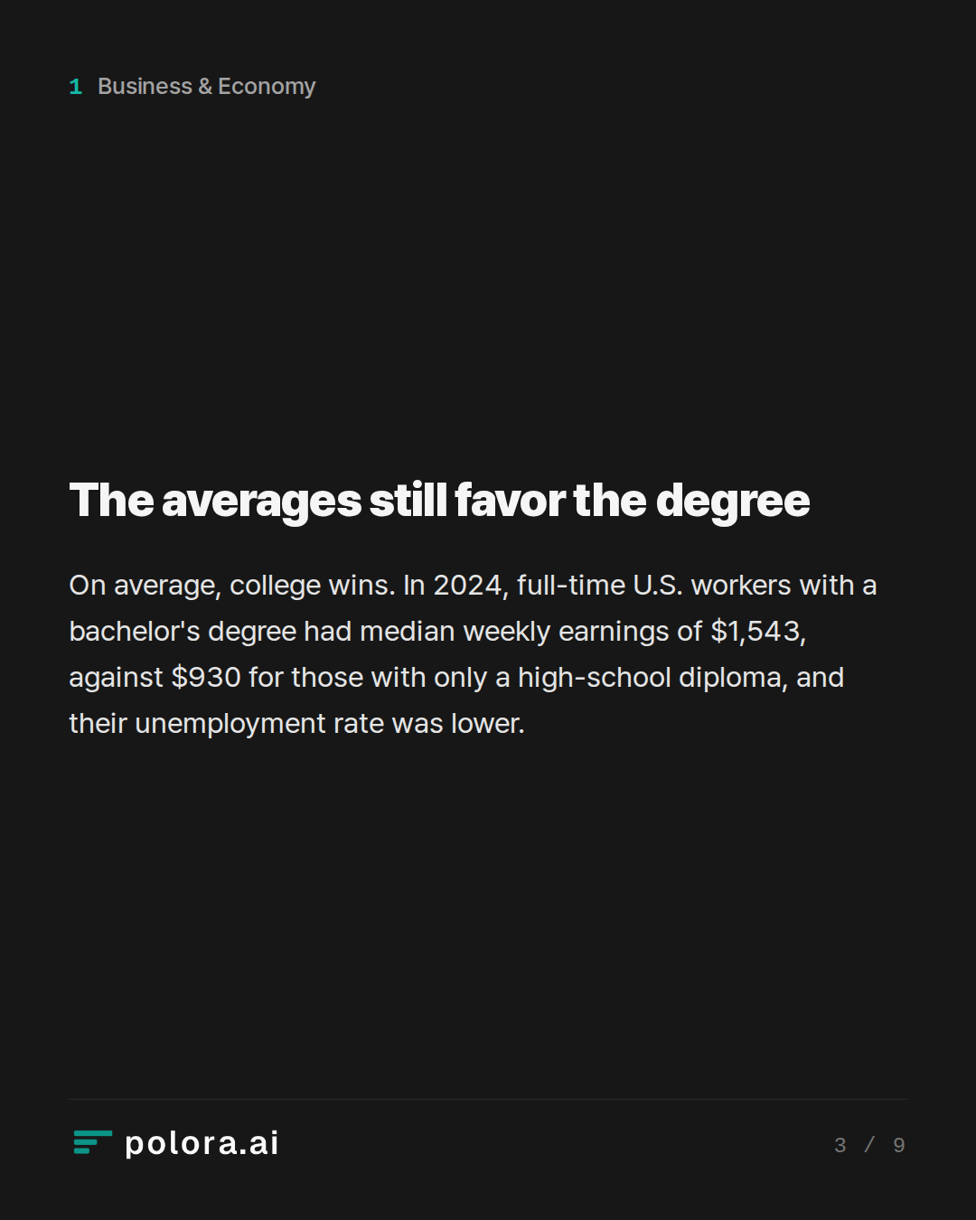 The averages still favor the degree