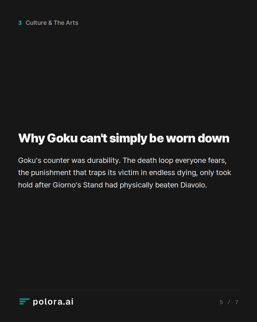 Why Goku can't simply be worn down