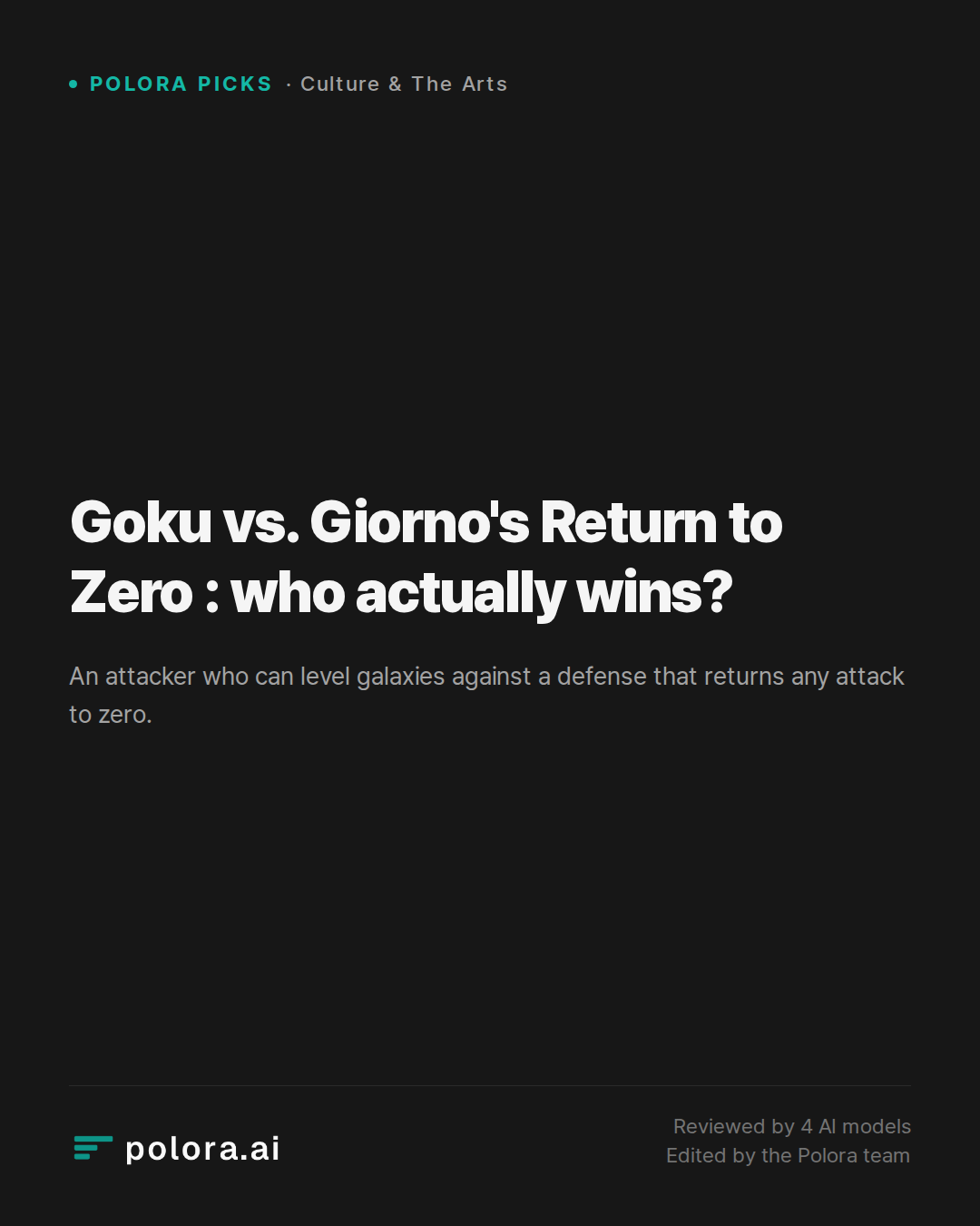 Goku vs. Giorno's Return to Zero : who actually wins?