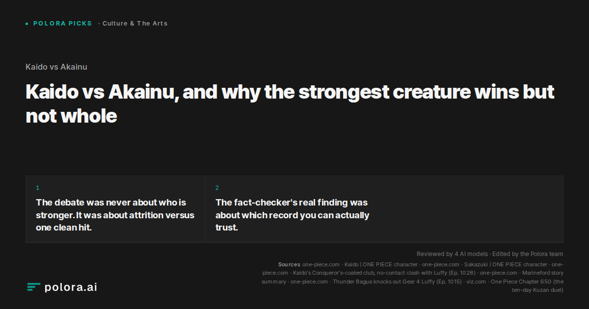 Kaido vs Akainu, and why the strongest creature wins but not whole