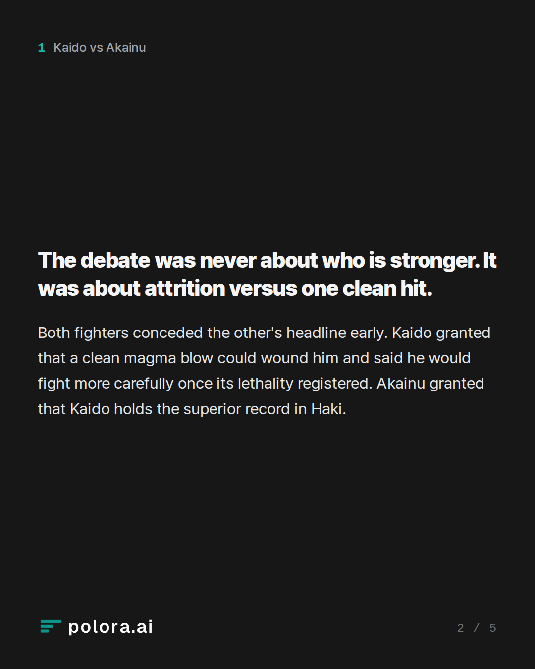 The debate was never about who is stronger. It was about attrition versus one clean hit.