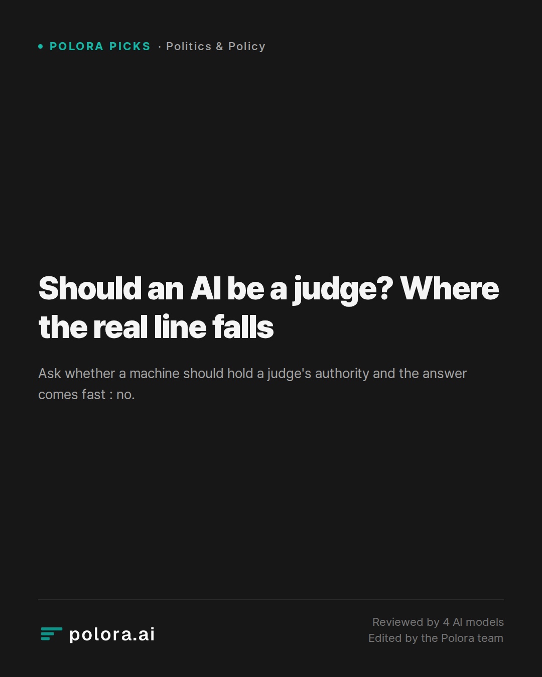 Should an AI be a judge? Where the real line falls