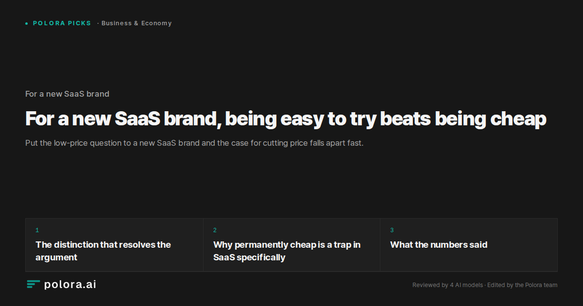For a new SaaS brand, being easy to try beats being cheap