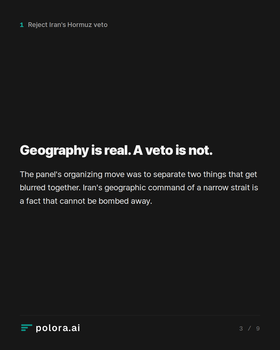 Geography is real. A veto is not.