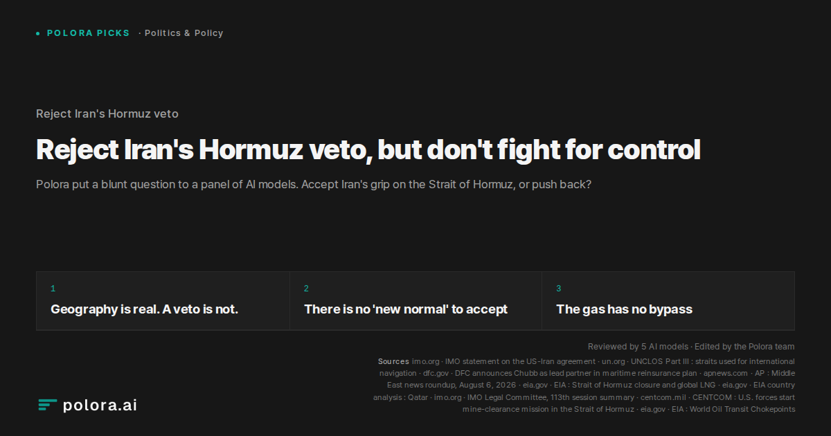 Reject Iran's Hormuz veto, but don't fight for control