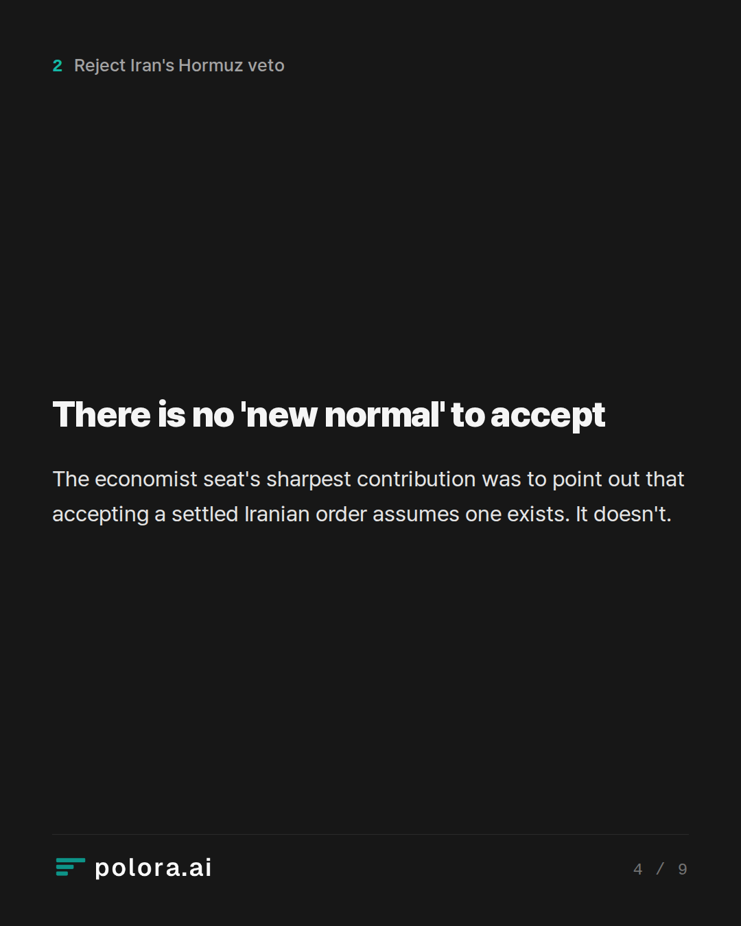 There is no 'new normal' to accept
