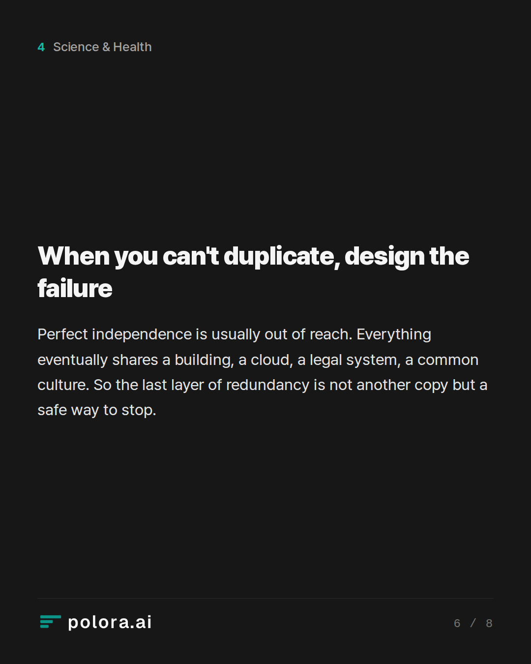 When you can't duplicate, design the failure