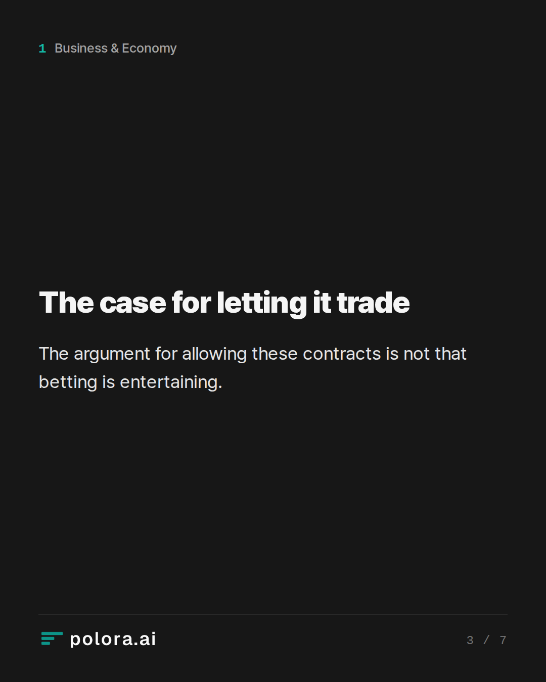 The case for letting it trade