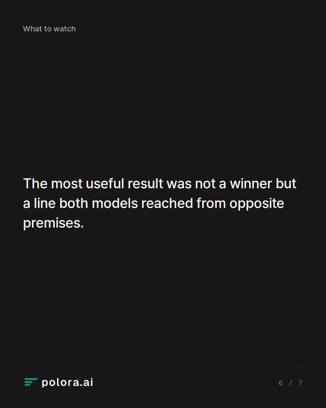 The most useful result was not a winner but a line both models reached from opposite premises.