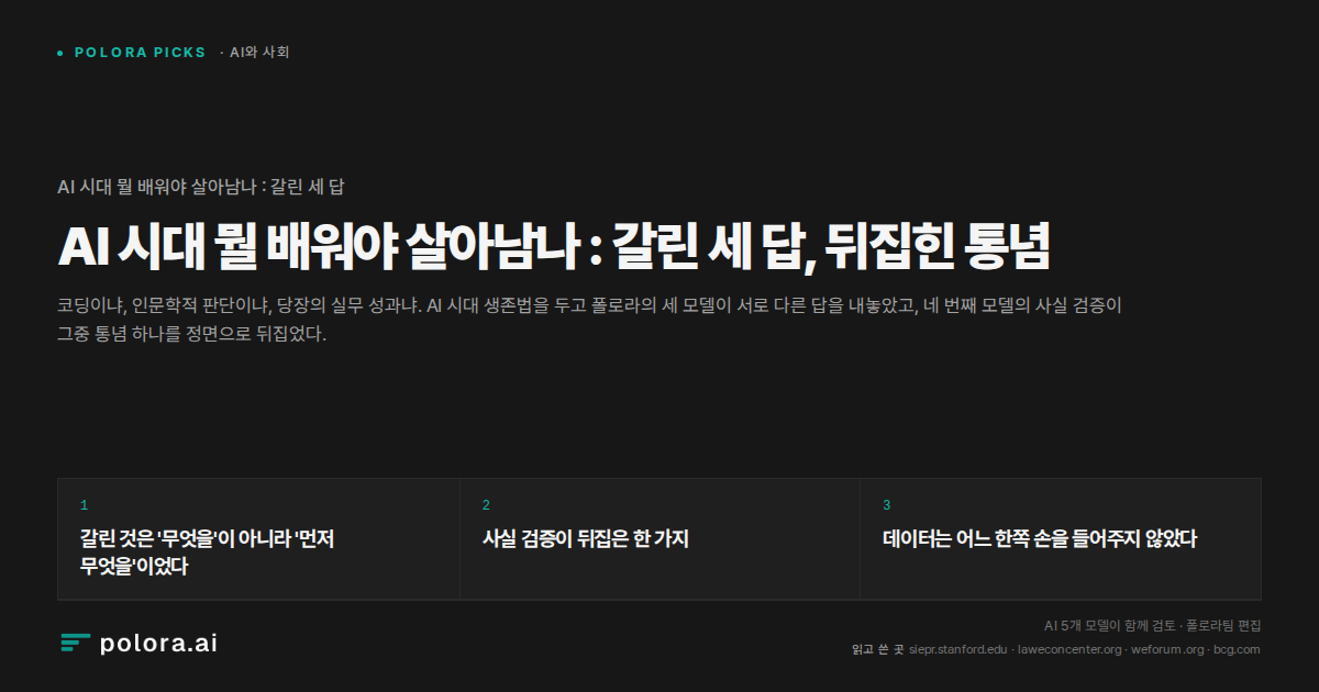 AI 시대 뭘 배워야 살아남나 : 갈린 세 답, 뒤집힌 통념