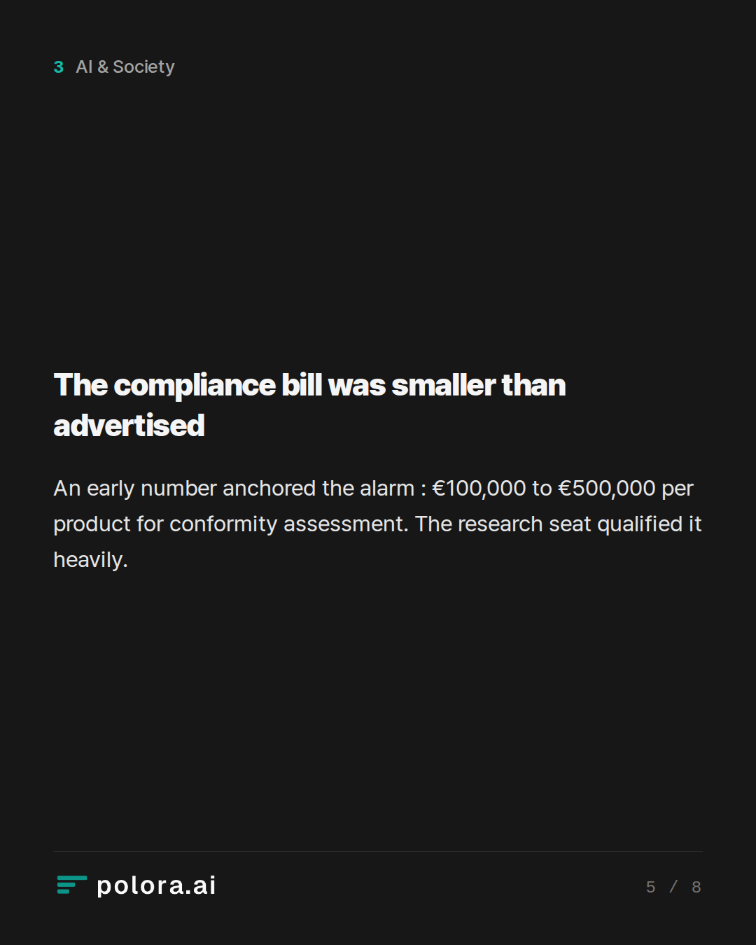 The compliance bill was smaller than advertised