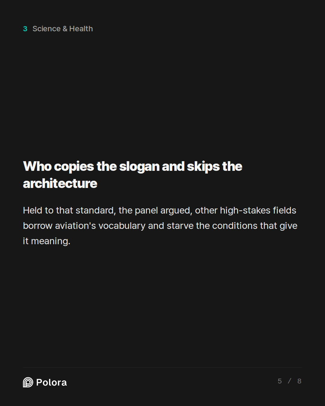 Who copies the slogan and skips the architecture