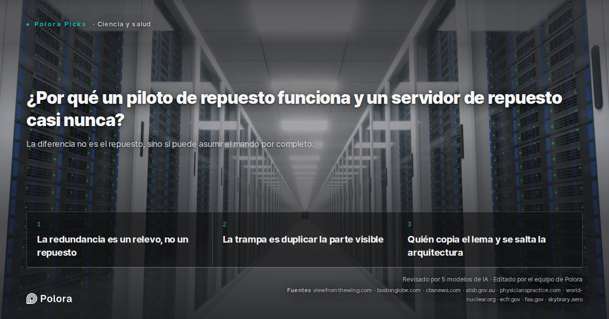 ¿Por qué un piloto de repuesto funciona y un servidor de repuesto casi nunca?