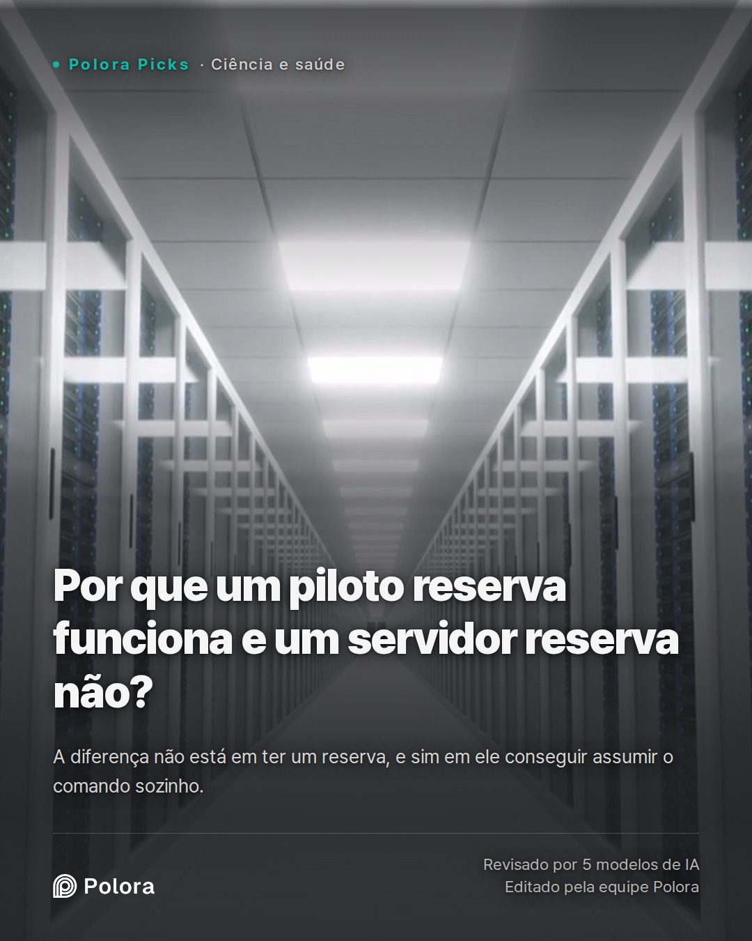Por que um piloto reserva funciona e um servidor reserva não?