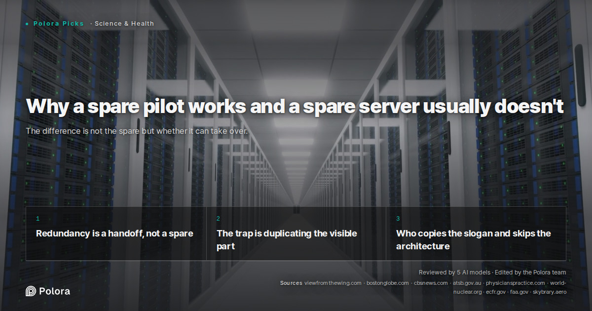 Why a spare pilot works and a spare server usually doesn't