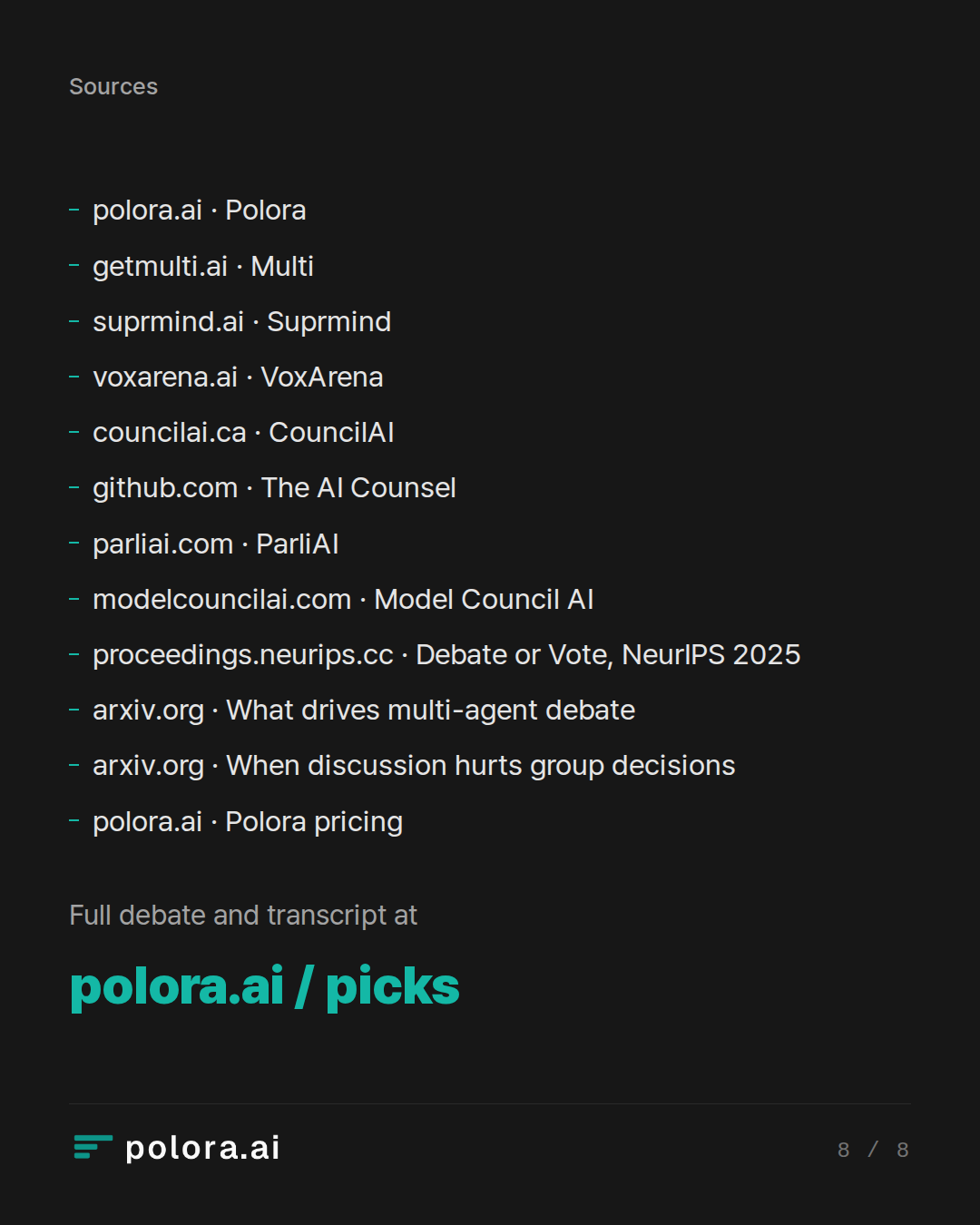 Sources 12 : polora.ai · Polora, getmulti.ai · Multi, suprmind.ai · Suprmind + 9