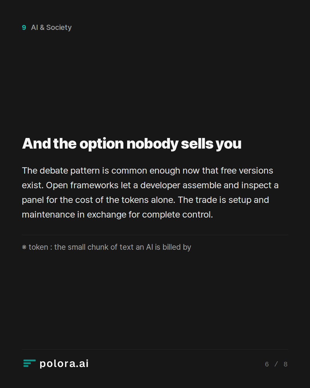 And the option nobody sells you · ※ token : the small chunk of text an AI is billed by