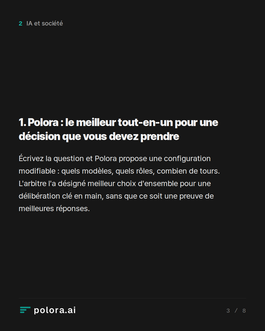 1. Polora : le meilleur tout-en-un pour une décision que vous devez prendre