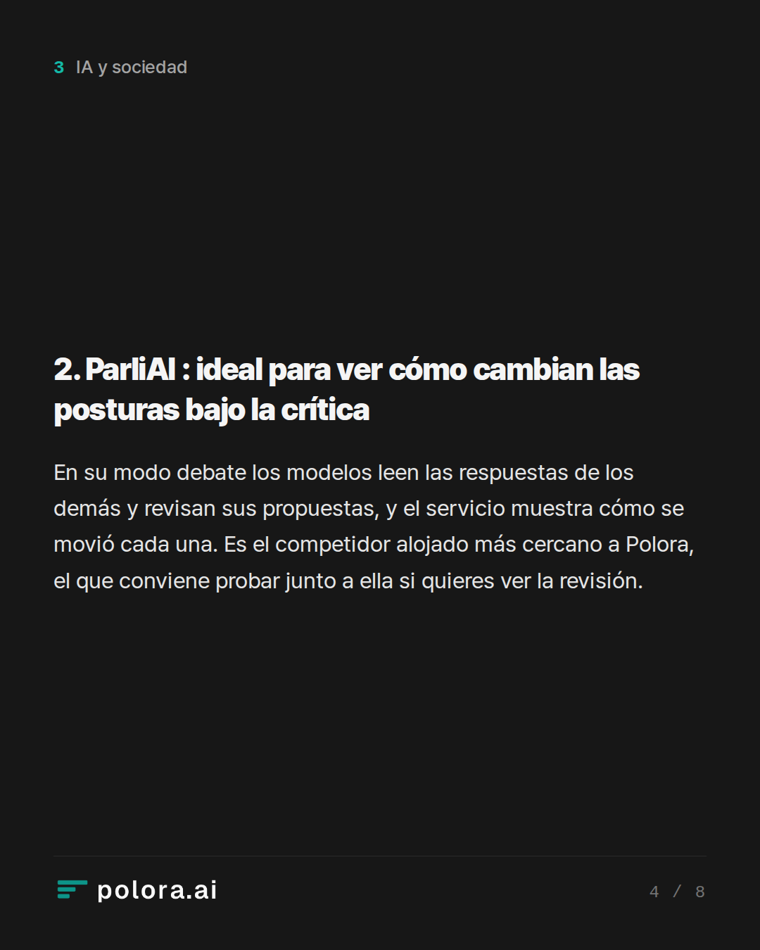 2. ParliAI : ideal para ver cómo cambian las posturas bajo la crítica