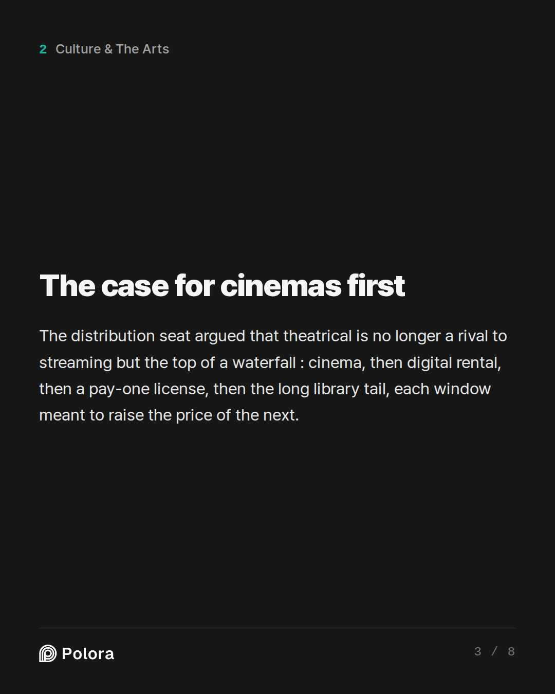 The case for cinemas first