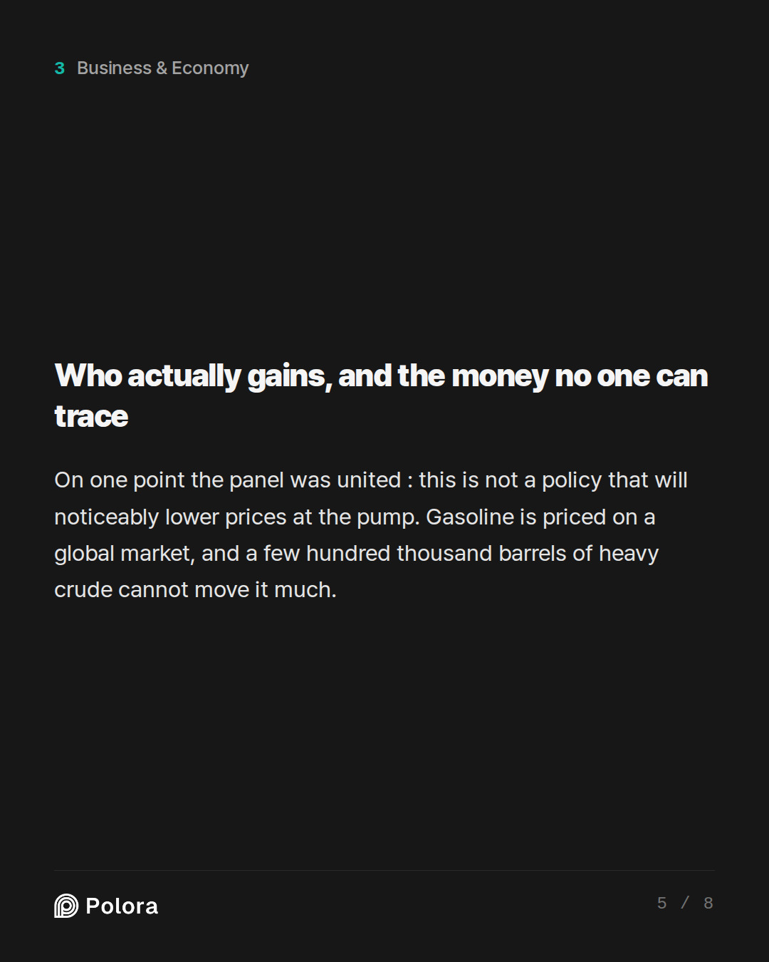 Who actually gains, and the money no one can trace