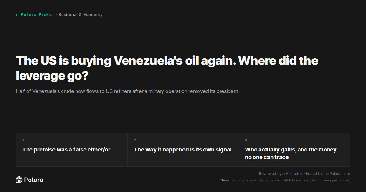 The US is buying Venezuela's oil again. Where did the leverage go?