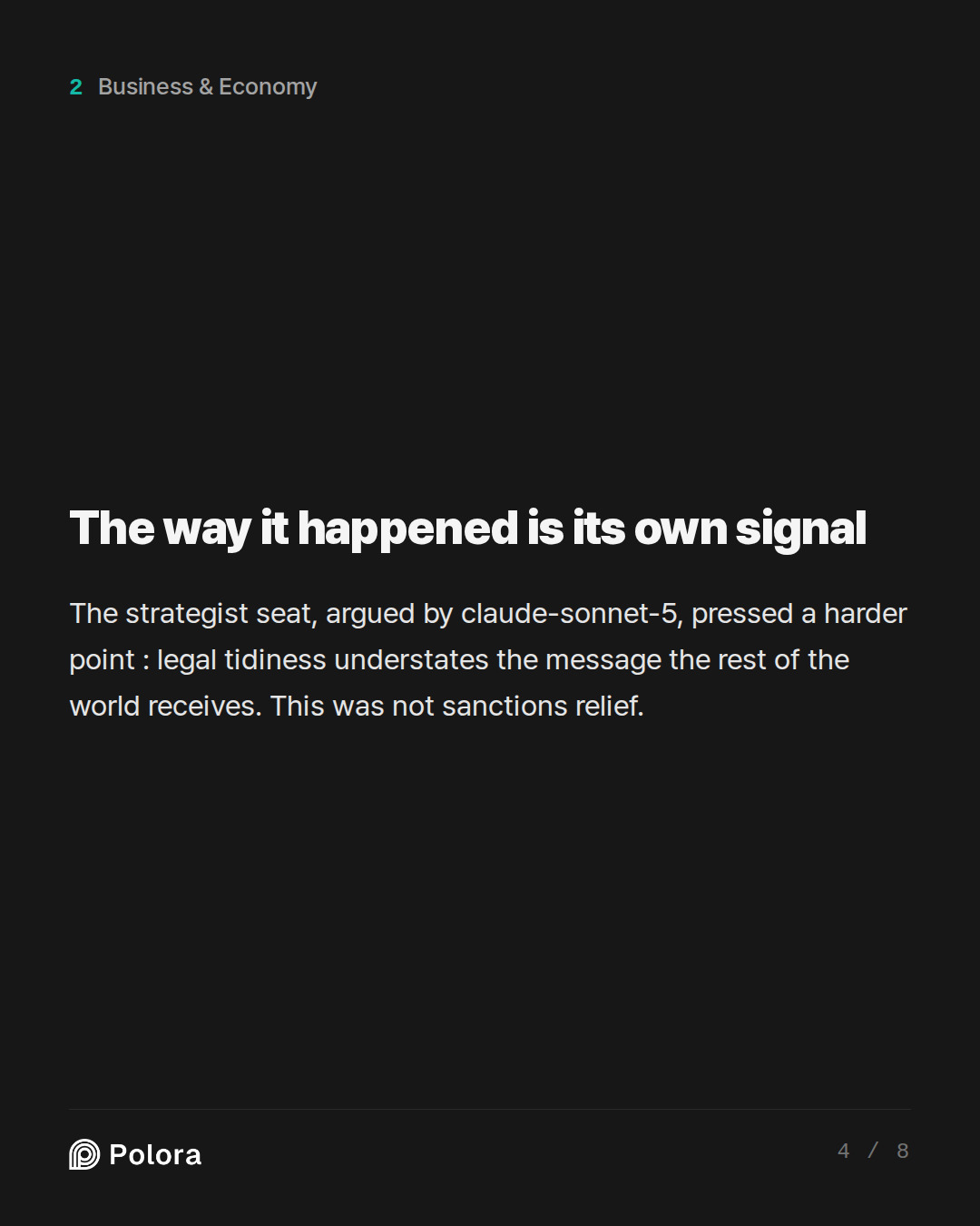 The way it happened is its own signal