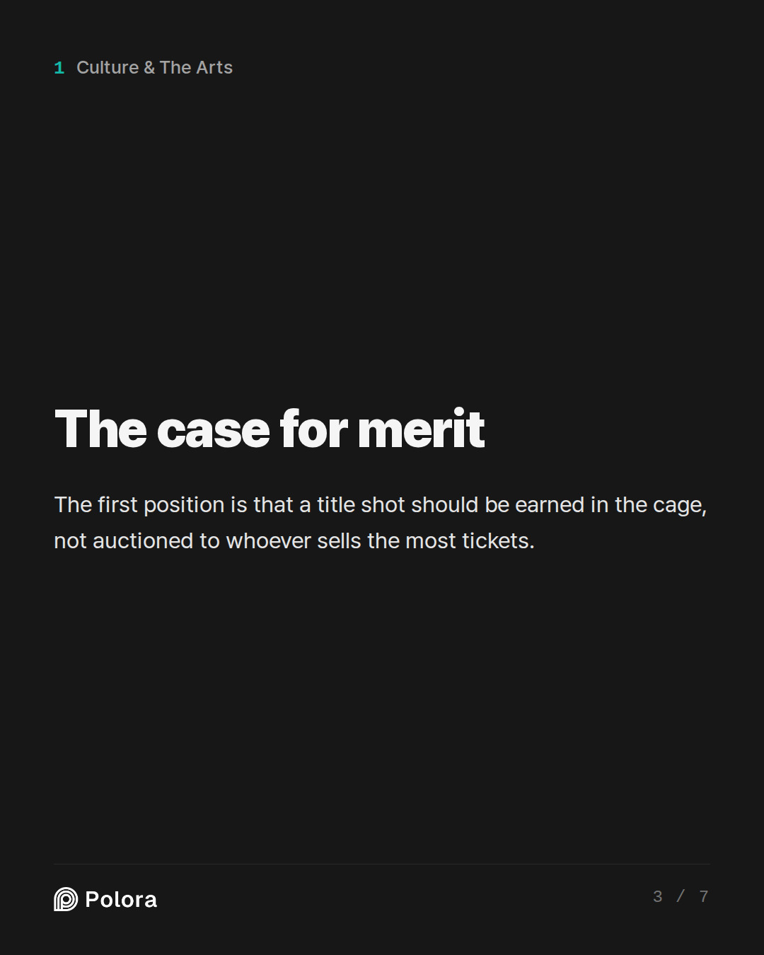 The case for merit