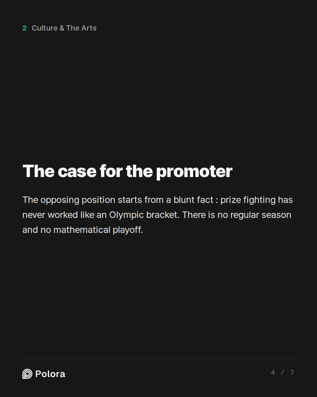 The case for the promoter