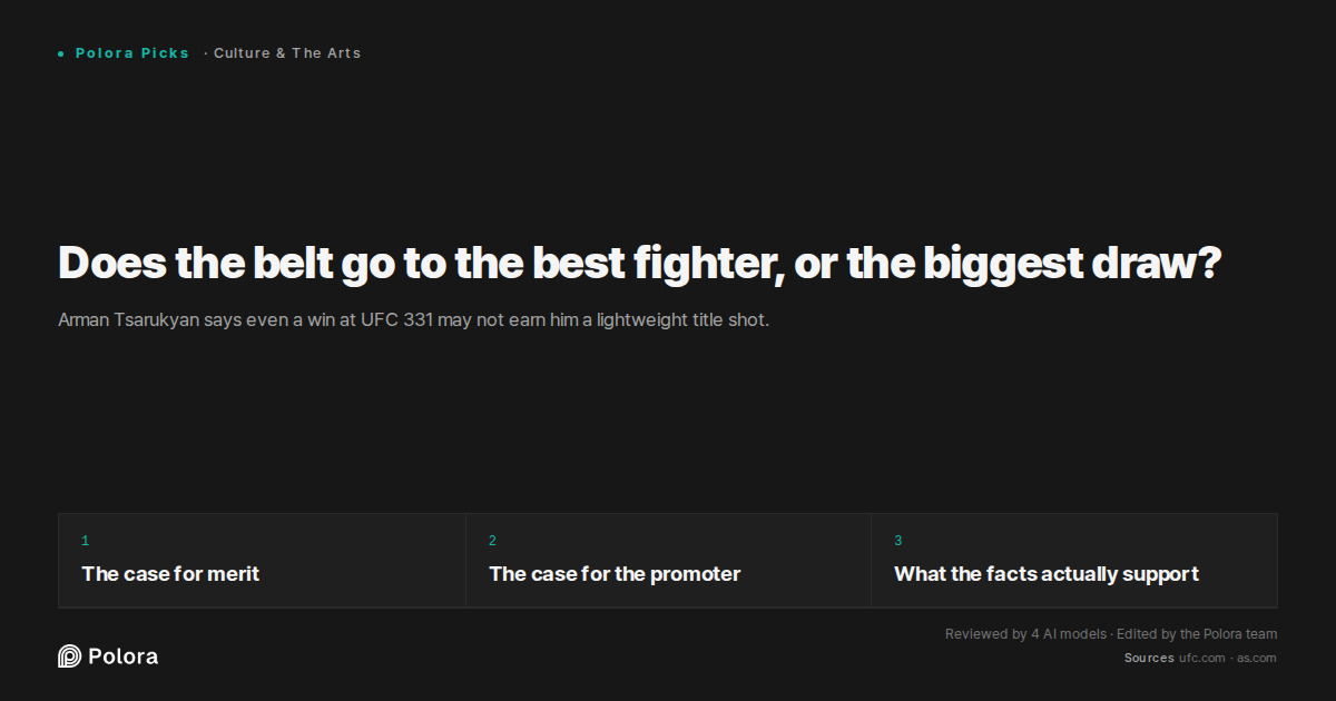 Does the belt go to the best fighter, or the biggest draw?