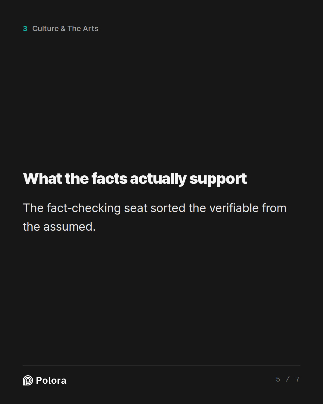 What the facts actually support