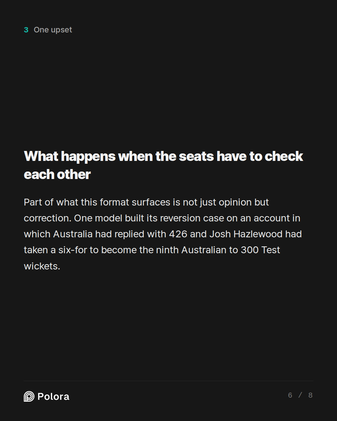What happens when the seats have to check each other
