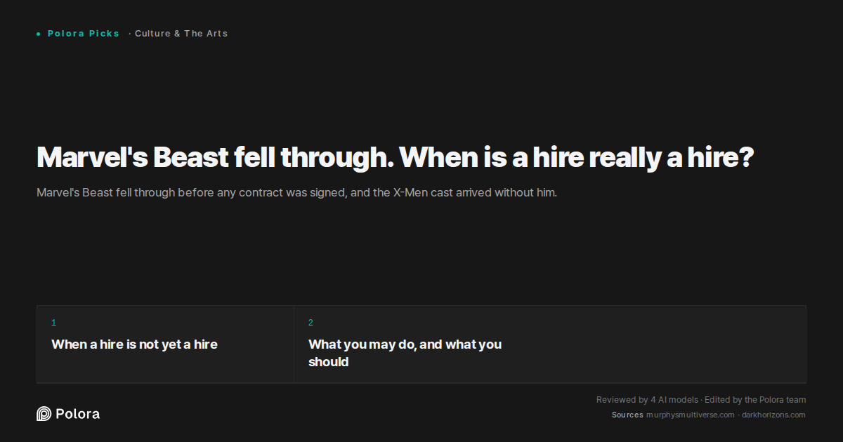 Marvel's Beast fell through. When is a hire really a hire?