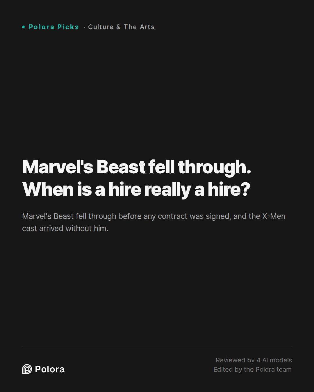 Marvel's Beast fell through. When is a hire really a hire?