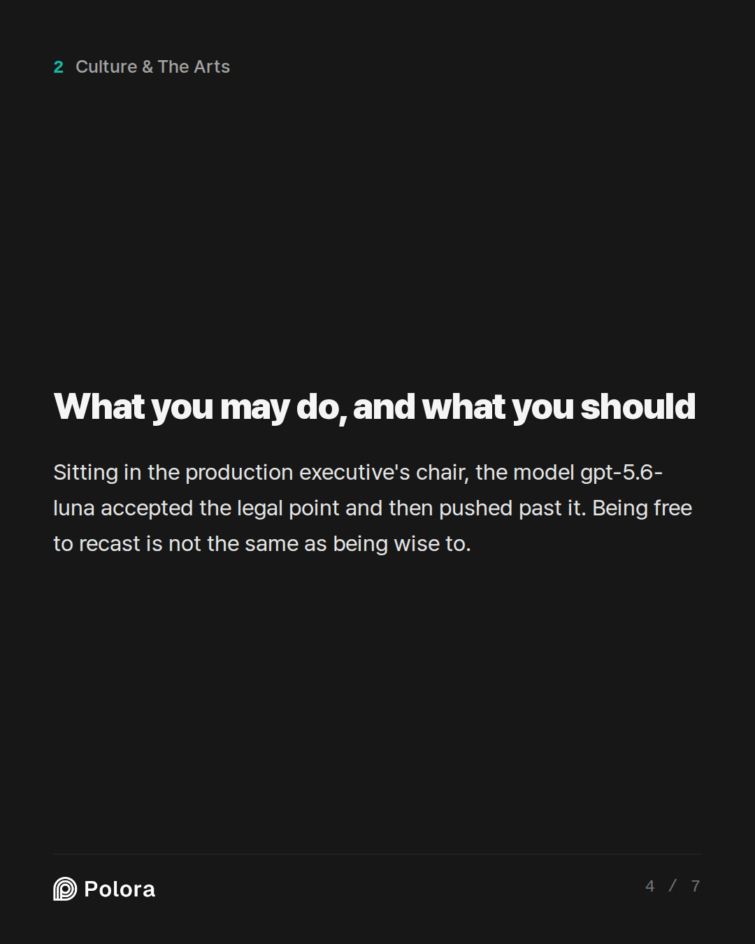 What you may do, and what you should