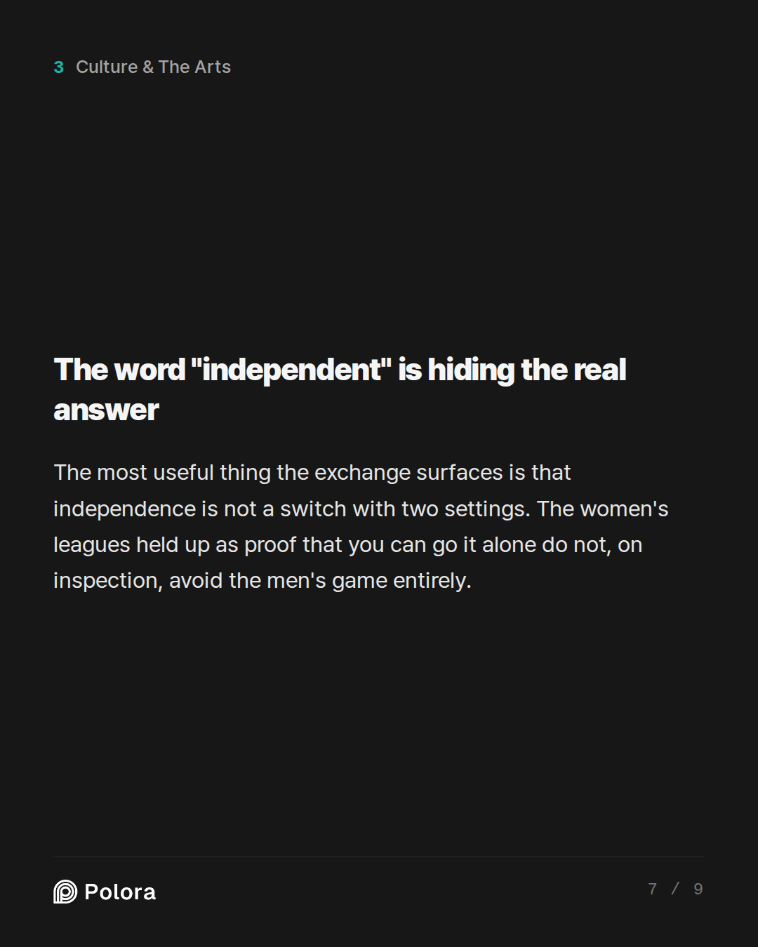 The word "independent" is hiding the real answer
